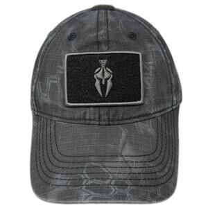 Kryptek Baseball Cap Gray One Size Typhon Camo Spartan Patch Strapback Hat